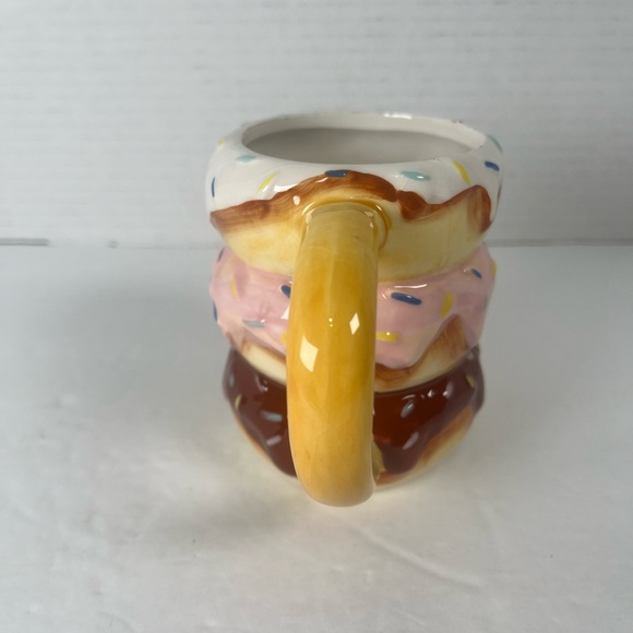 Colorful Ceramic Stack of Doughnuts Coffee Mug 4" Tall Room Essentials (KT167) - Picture 3 of 8